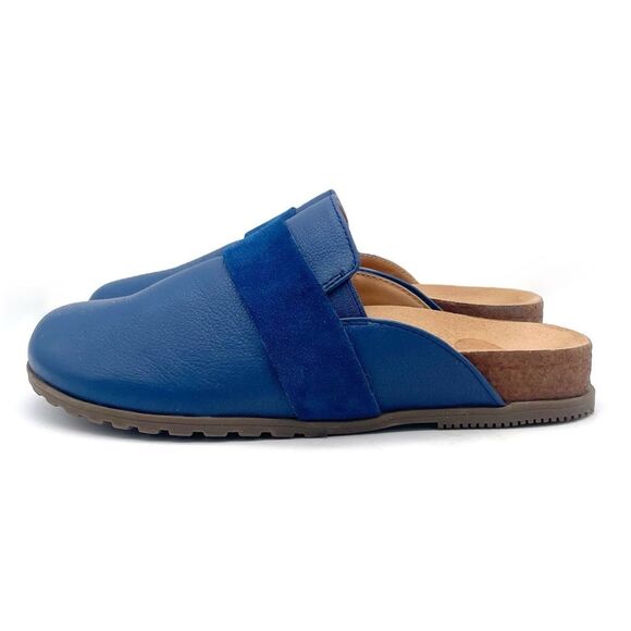 Vionic Ambrosia Clogs Blue Leather Suede Slides Slip On Orthotic Comfort Size 7 - Picture 3 of 16